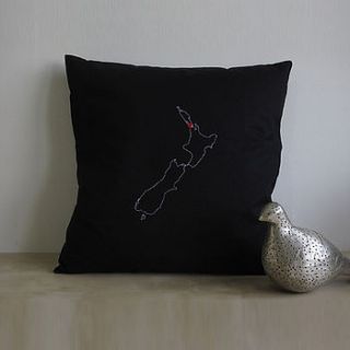 personalised new zealand map cushion cover by thread squirrel