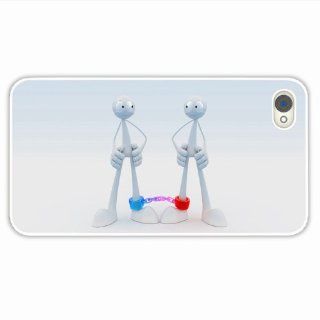 Custom Make Iphone 4 4S 3D Couple Handcuffs Shackles Love Affection Of Unique Present White Cellphone Skin For Everyone Cell Phones & Accessories