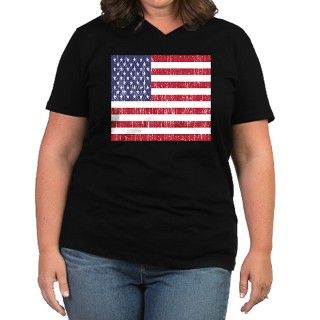 Distressed American Flag Plus Size T Shirt by laughoutlouddesigns1