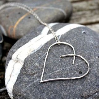 handmade silver heart pendant by hetty hearts