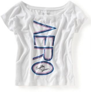 Aeropostale Women's Aero Eighty Seven Script Graphic T Shirt Fashion T Shirts