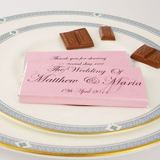 personalised initial wedding favours by tailored chocolates and gifts