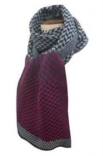 extra long chevron patterned scarf by sarah elwick knitwear