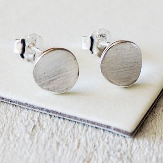 silver disc earrings by highland angel