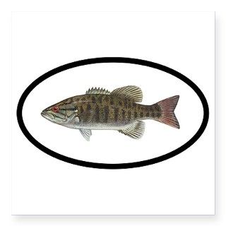 Smallmouth Bass Fishing Oval Sticker by atozoriginals