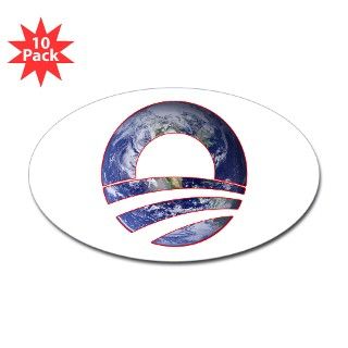 Obama Logo World Cutout Oval Sticker (10 pk) by 08electiongear