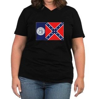 old Georgia Confederate flag Womens Plus Size V N by 777320