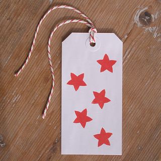 christmas stars gift tags   pack of five by my giddy aunt