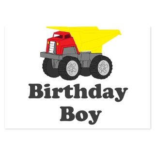 Dump Truck Birthday Boy Invitations by BeachBumKidsAndFamily