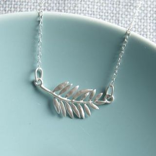 silver leaf necklace by lily charmed