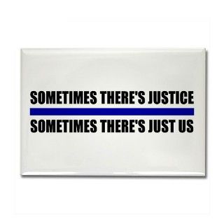 Justice Blue Line Rectangle Magnet by policeshop