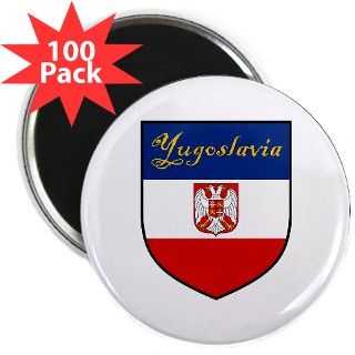 Yugoslavia Flag Crest Shield 2.25 Magnet (100 pac by coatofarmscrest