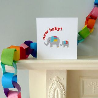 'new baby' elly greeting card by toby tiger