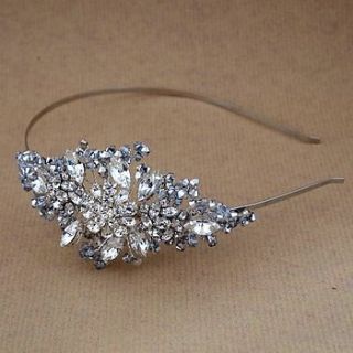 silver crystal and diamante side tiara by melissa morgan designs