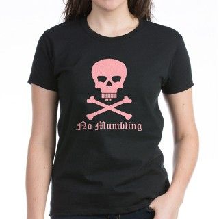 No Mumbling Steno Skull Pink, Front Only Tee by LitokarlDesigns