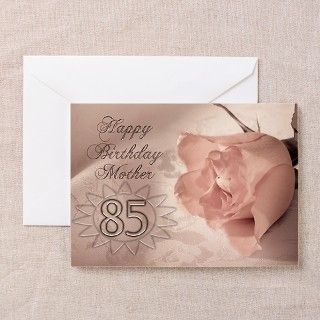 85th Birthday for mother, pink rose Greeting Card by SuperCards