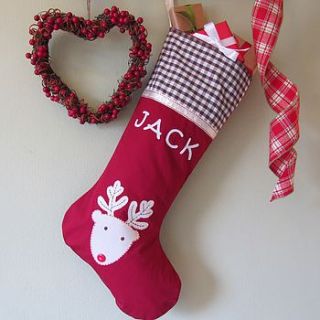 personalised christmas stocking rudolph by sara perry designs