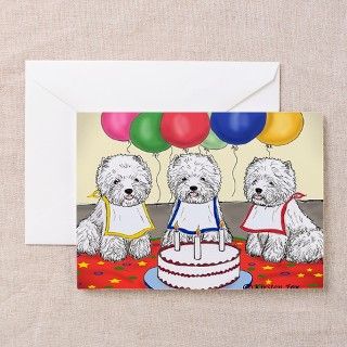 Birthday Party Westies Greeting Cards (Pk of 10) by westiemed