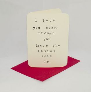 'leaving toilet seat up' anti valentines card by mardy mabel