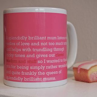 'clever wisdom and stuff' mum mug by the right lines