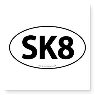 SK8 (Skate) Auto Sticker  White (Oval) Sticker by Admin_CP8117474