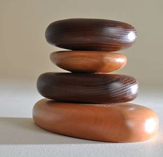 pebbles hardwood stacking tealight holder by mana design
