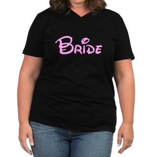 Disney Bride Womens Plus Size V Neck Dark T Shirt by Disney_Bride