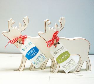 personalised reindeer family decorations by spotty n stripy