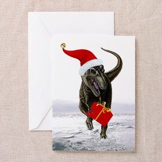 HAPPY HOLIDAYS Dinosaur Greeting Cards (10 Pack) by brinkart