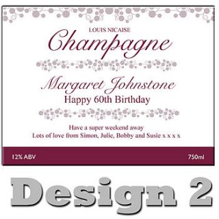 personalised pink champagne by boutique bubbly