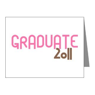 Graduate 2011 (Retro Pink) Note Cards (Pk of 10) by lushlaundry