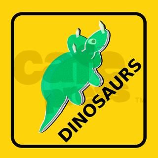 Funny Beware of Dinosaurs Triceratops Warning Sign by CuteCartoonDinosaursGifts