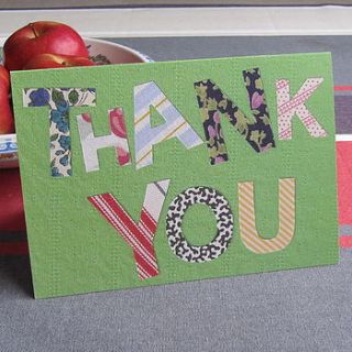 pack of five 'thank you' cards by gracie collins