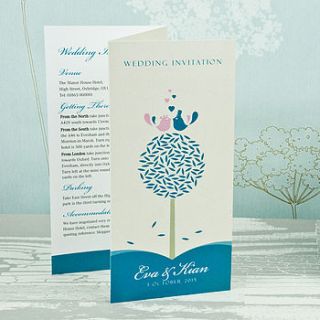 tweet love twee three fold wedding invitation by love wedding print