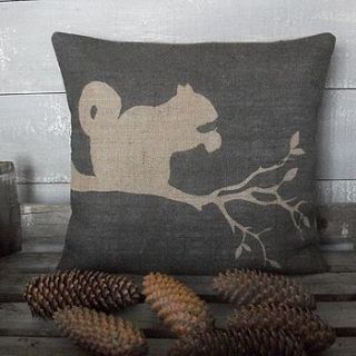 ' grey squirrel ' cushion by rustic country crafts