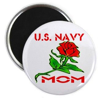 U.S. Navy Mom w/ Rose Magnet by whitetiger_llc