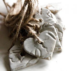 10 handmade heart stoneware jam tags by artisan