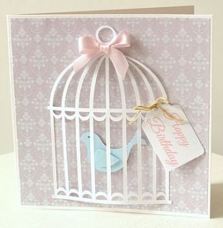 handmade birdcage card by thoughts of you