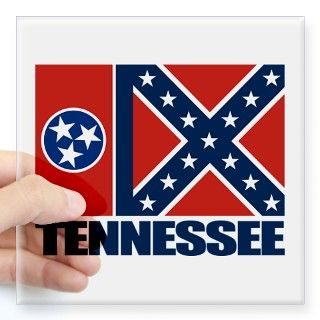 Tennessee Flag Combo (b) Square Sticker 3 x 3 by RebelYell1861