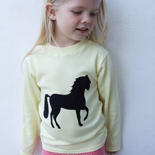 horse girls t shirt by littlechook personalised childrens clothing