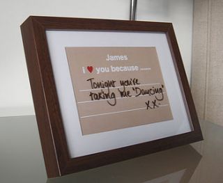 framed personalised changeable message print by little bird designs