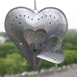 silver heart candle holder by pippins gifts and home accessories