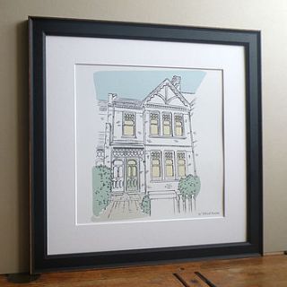 personalised house portrait by letterfest