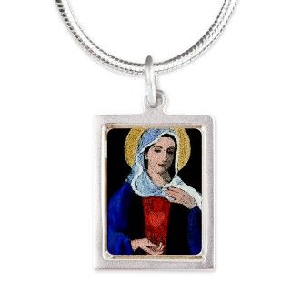 Immaculate Heart of Mary Silver Portrait Necklace by ADMIN_CP113967857
