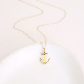 gold anchor charm necklace by maria allen boutique