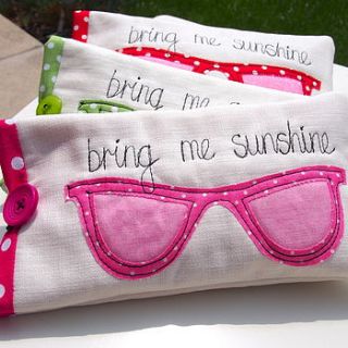 'bring me sunshine' handmade sunglasses case by rosiebull designs