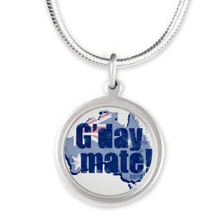 Gday Mate Silver Round Necklace by bbpd