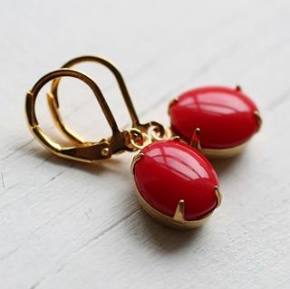 red berry earrings by silk purse, sow's ear