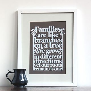 family tree print papercut style by ant design gifts