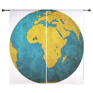 Burkina Faso Flag On Globe Map 60 Curtains by Admin_CP70839509